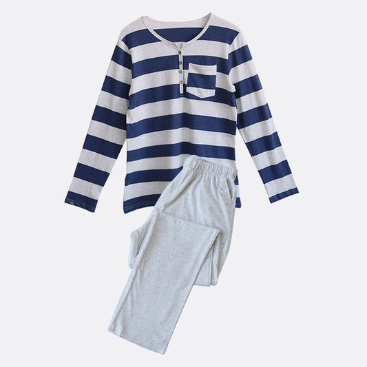 Knitted Striped Men's and Women's Pajamas