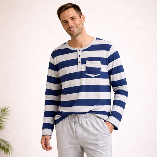 Knitted Striped Men's and Women's Pajamas