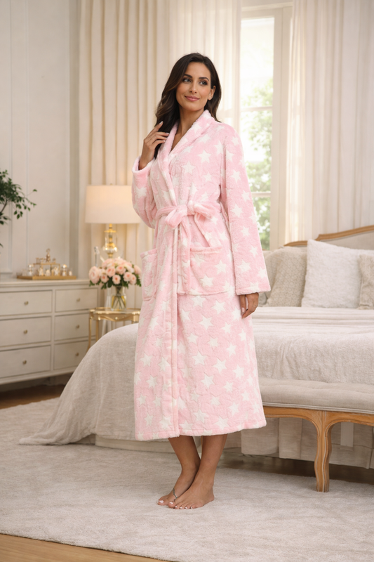 RONGTAI - Soft Fleece Robes For Women, Lightweight And Warm, Spa & Bath Robes For Mom, Wife & Friend