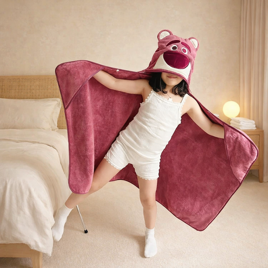Cute Baby Hooded Bath Towel Blanket (70 × 140 cm)
