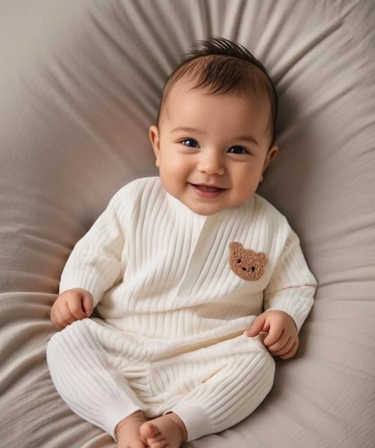 Cotton Baby Romper - One Piece Long Sleeve Loungewear