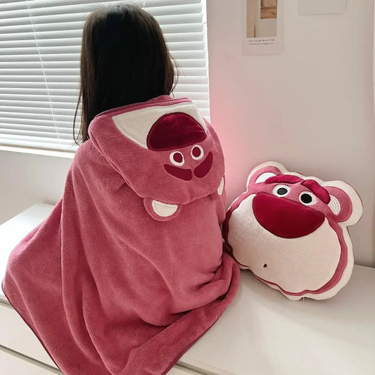 Cute Baby Hooded Bath Towel Blanket (70 × 140 cm)